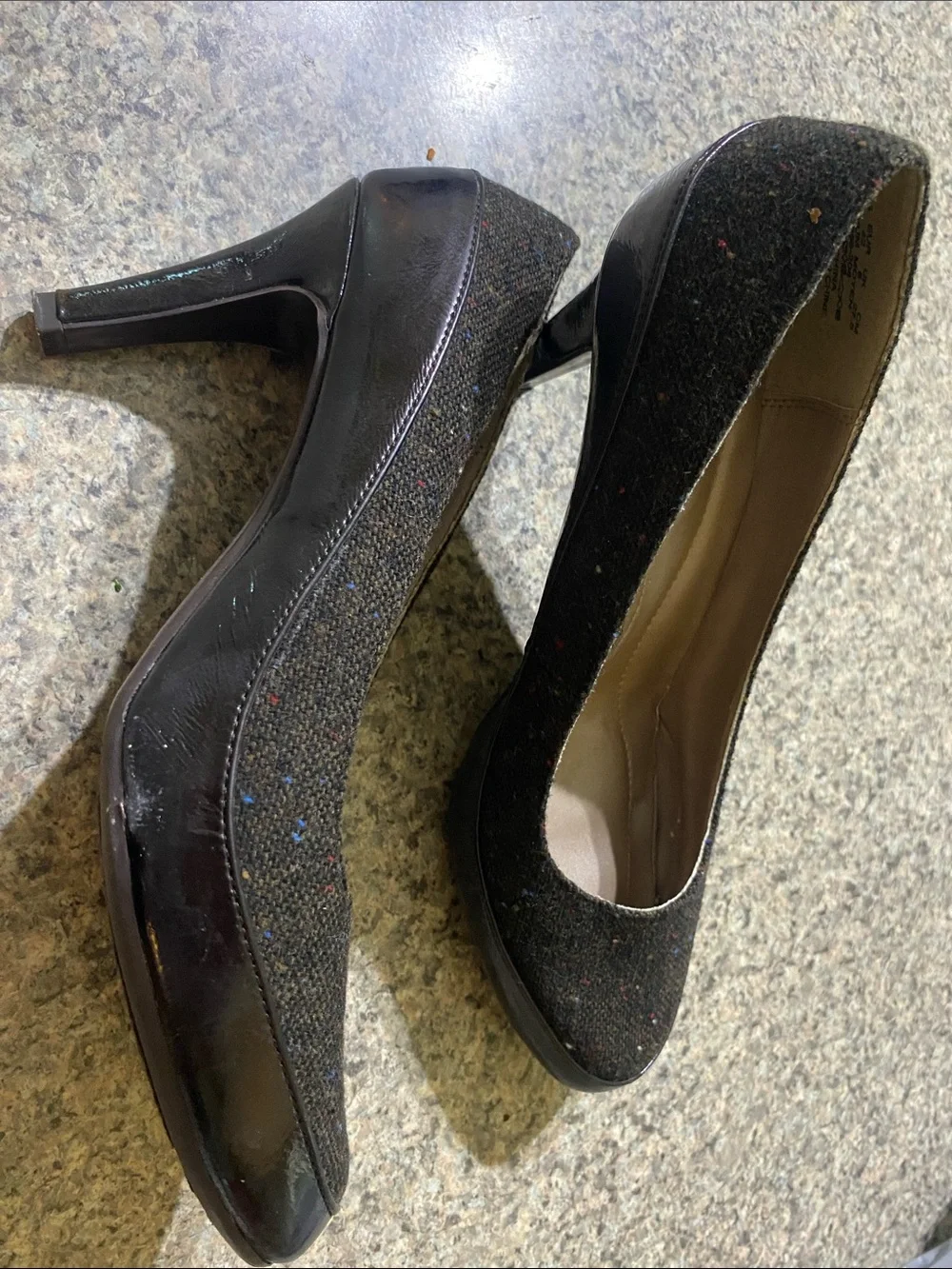 Soft Style Women's Dark Brown Tweed Pointed-Toe Pumps